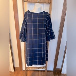 Ces Femme Navy Plaid Dress size Large